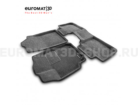 Текстильные 3D коврики Euromat3D Business в салон для Toyota Camry V40 (2006-2011) № EMC3D-005104G Серые