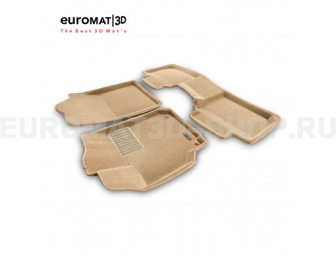 Текстильные 3D коврики Euromat3D Business в салон для Toyota Camry V40 (2006-2011) № EMC3D-005104T Бежевые