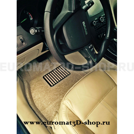 Текстильные 3D коврики Euromat3D Lux в салон для Saab 9-5 (2012-) № EM3D-004300T Бежевые