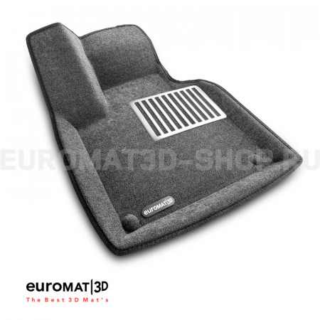 Текстильные 3D коврики Euromat3D Lux в салон для Volvo XC 90 (2015-) № EM3D-005509G Серые