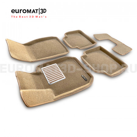 Текстильные 3D коврики Euromat3D Lux в салон для Bmw 3 (F30) (2010-2018) № EM3D-001202T Бежевые