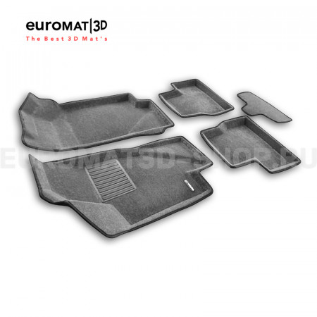 Текстильные 3D коврики Euromat3D Business в салон для Datsun Mi-Do (2015-2020) № EMC3D-005310G Серые
