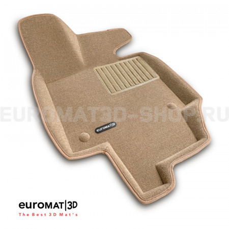 Текстильные 3D коврики Euromat3D Business в салон для Toyota Rav 4 (2019-2026) (АКПП) № EMC3D-005105T Бежевые