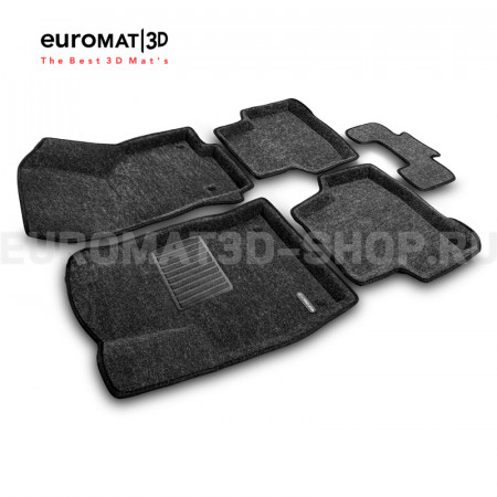 Текстильные 3D коврики Euromat3D Business в салон для Audi Q3 (2020-) № EMC3D-001115G Серые