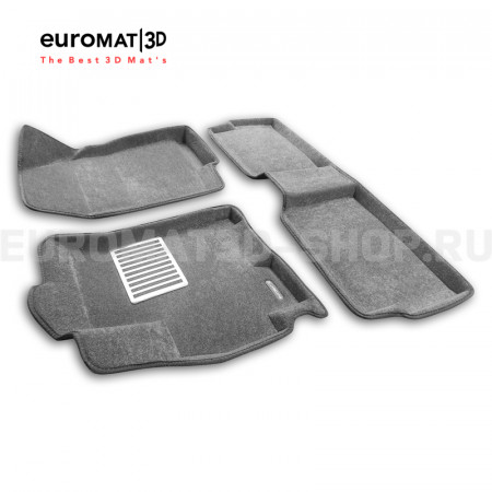Текстильные 3D коврики Euromat3D Lux в салон для Exeed LX (2022-) № EM3D-001425G Серые