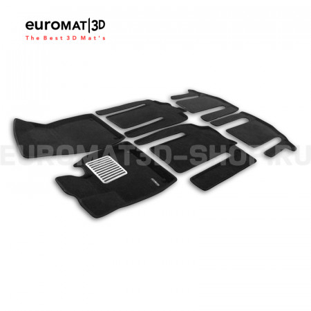 Текстильные 3D коврики Euromat3D Lux в салон для ZEEKR 009 (2022-) № EM3D-005722