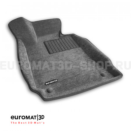 Текстильные 3D коврики Euromat3D Business в салон для Mercedes C-Class (W204) (2007-2014) № EMC3D-003503G Серые