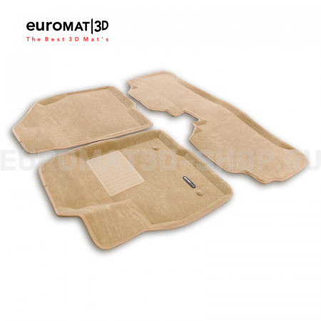 Текстильные 3D коврики Euromat3D Business в салон для Chevrolet Bolt (2016-) № EMC3D-001500T Бежевые
