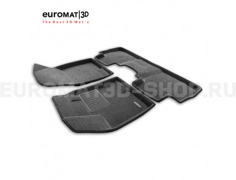 Текстильные 3D коврики Euromat3D Business в салон для Haval H7 (2024-) № EMC3D-001445G Серые