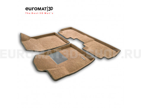 Текстильные 3D коврики Euromat3D Business в салон для Evolute i-space (2023-) № EMC3D-001451R Коричневые