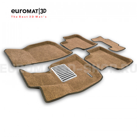 Текстильные 3D коврики Euromat3D Lux в салон для Bmw X4 (G02) (2018-) № EM3D-001222R Коричневые